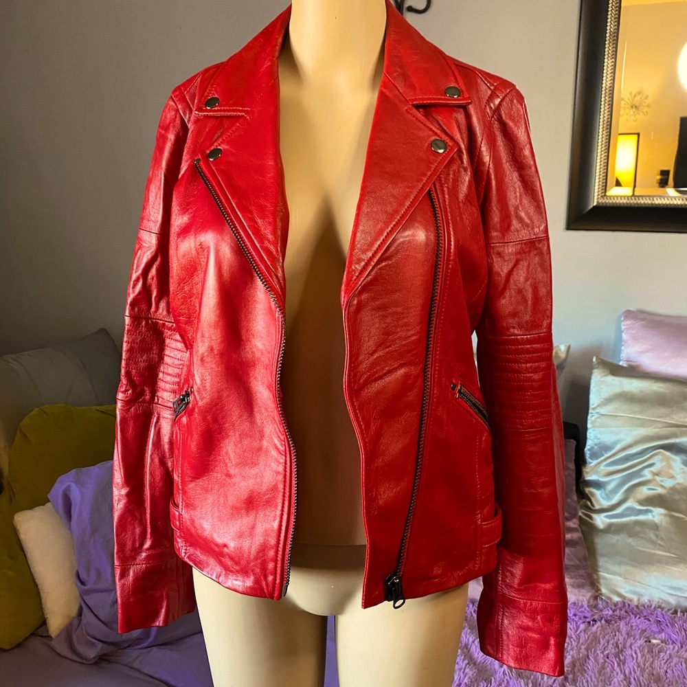 Truth and Pride red leather jacket❣️
